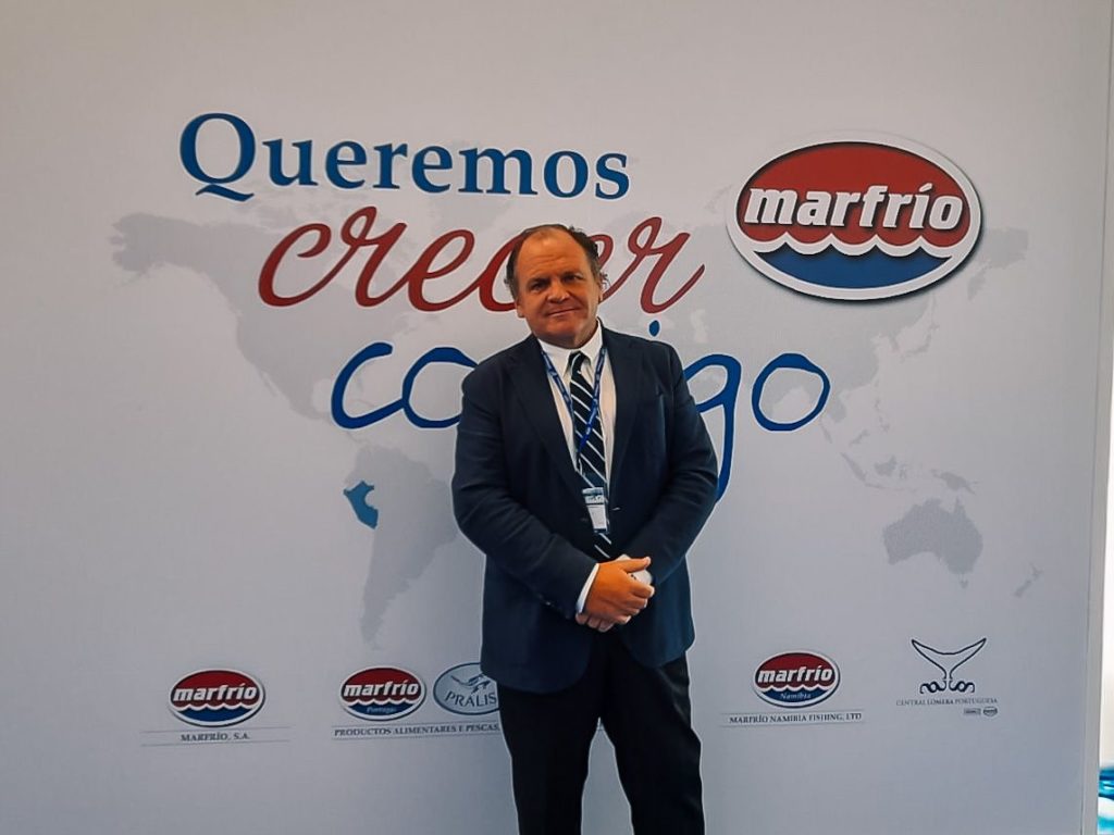 Santiago Montejo, director general de Marfrío, en el stand B25, Conxemar 2021